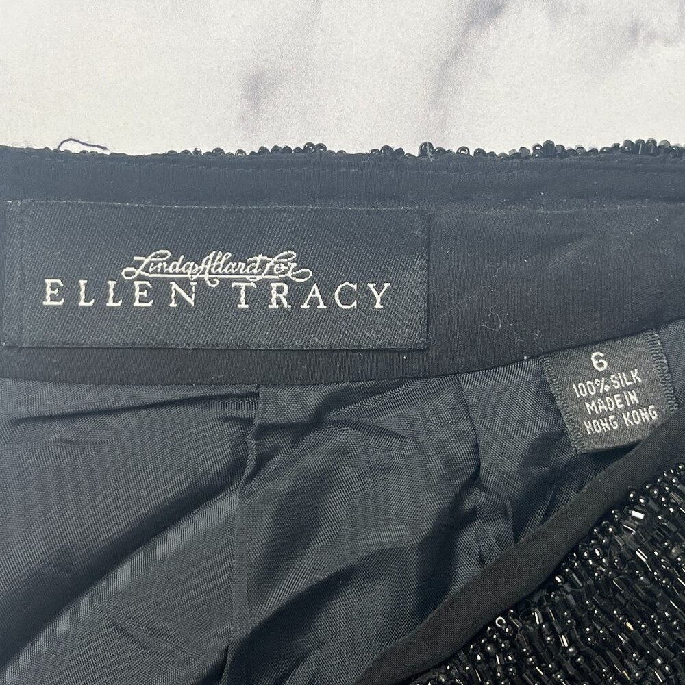 Linda Allard for Ellen Tracy Beaded Black Skirt - Picture 6 of 6